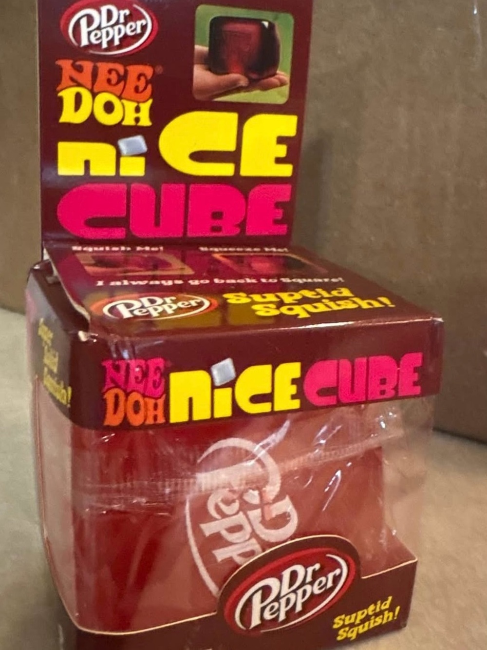 Dr Pepper NeeDoh Nice Cube - Red Squishy Ice Cube